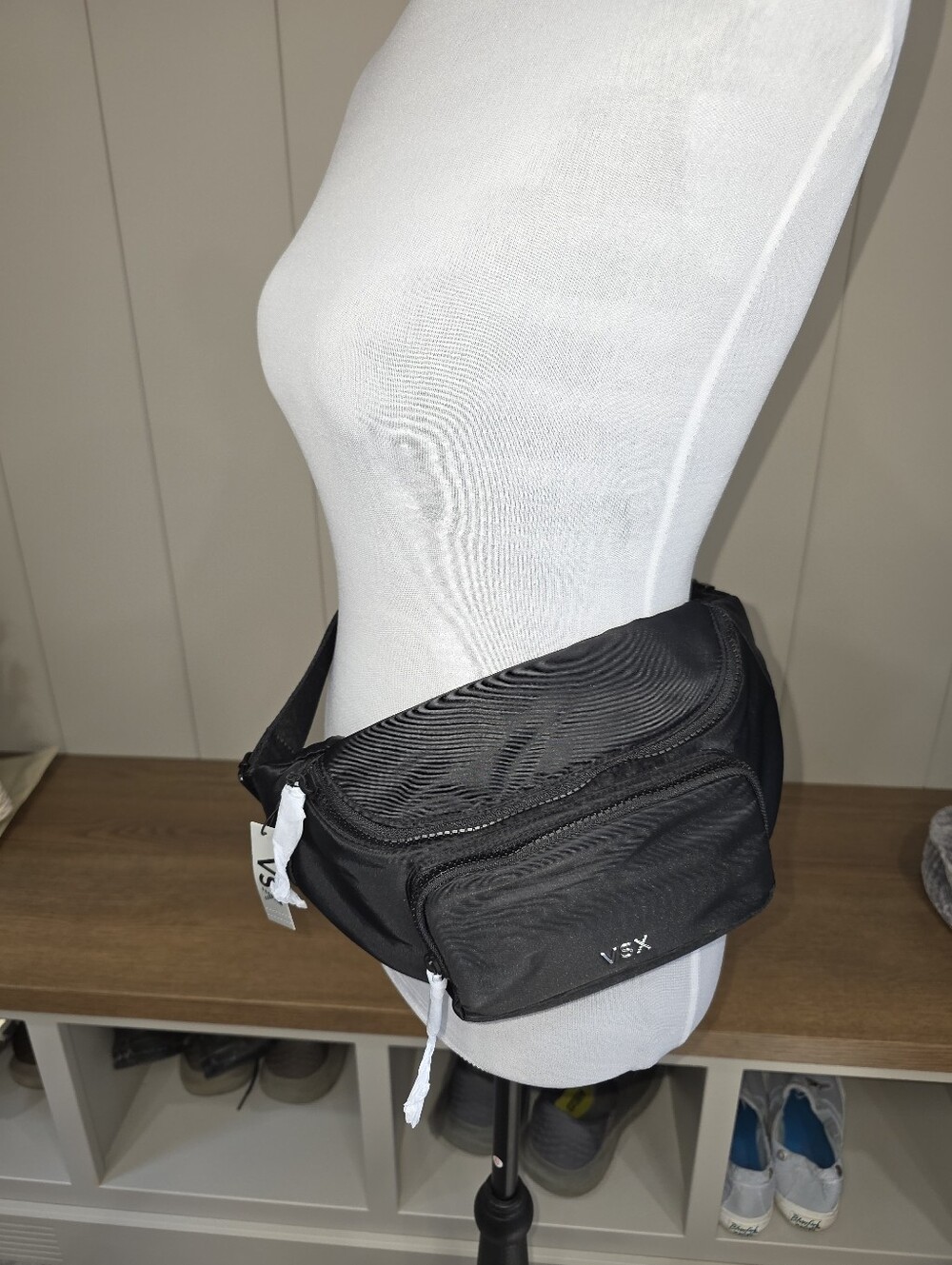 VSX Black Belt Bag with Front Pocket and VSX Embroidery